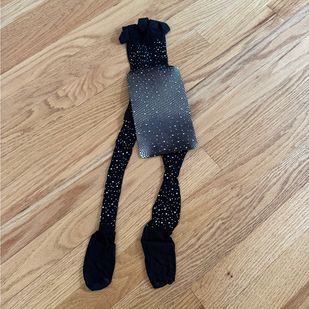 Black fishnet tights with gems